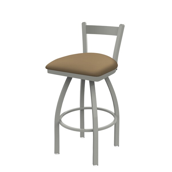25" Low Back Swivel Counter Stool, Nickel Finish, Canter Sand Seat